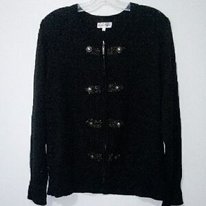 Northern Reflections Black Zipper Cardigan Sweater